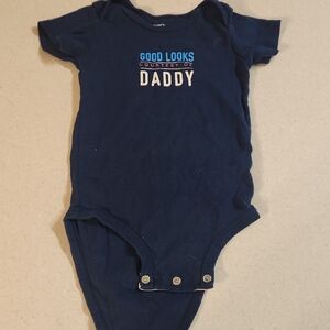 Carter's Navy Blue Bodysuit - Good Looks Courtesy of Daddy Boys Size 18M- 24M